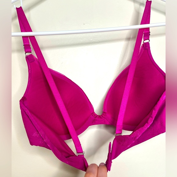 Lily of France Hot Pink Push Up Bra, 34B - Picture 7 of 8